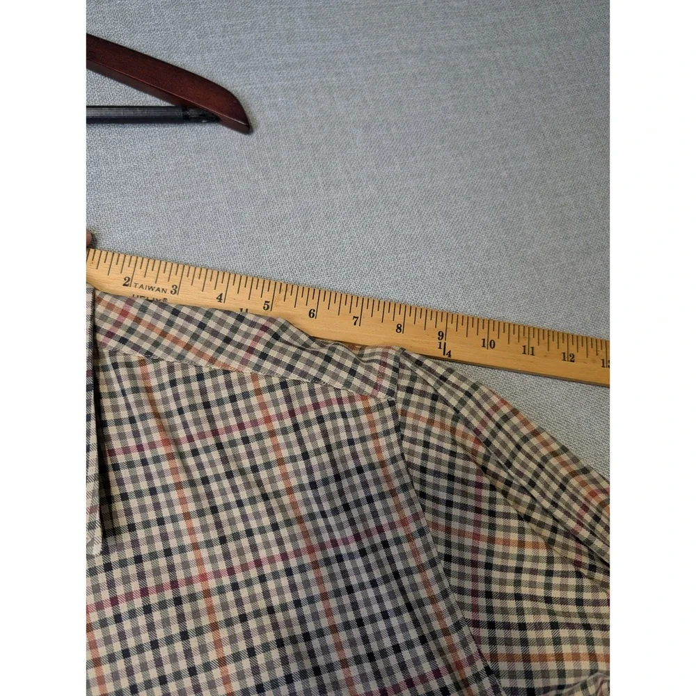 Brooks‎ Brothers Button Down Mens M Multicolor Tattersall Check Wool Flannel - Picture 6 of 8